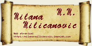 Milana Milicanović vizit kartica